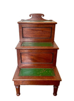 Load image into Gallery viewer, English Regency Mahogany Bed Steps with Leather Tops
