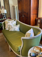 Load image into Gallery viewer, 19th C. French Louis XVI Sofa/ Canapé in Green Silk
