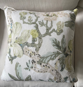 Custom Pillow in Hazelton House Magnolia Floral Fabric