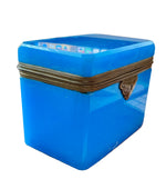 Load image into Gallery viewer, Antique French Blue Opaline Glass Box

