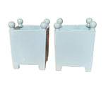 Load image into Gallery viewer, Pair of Celadon Glazed Porcelain Limoges French Cachepots
