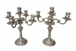 Load image into Gallery viewer, Pair of Vintage Italian Pewter Five Arm Candelabra
