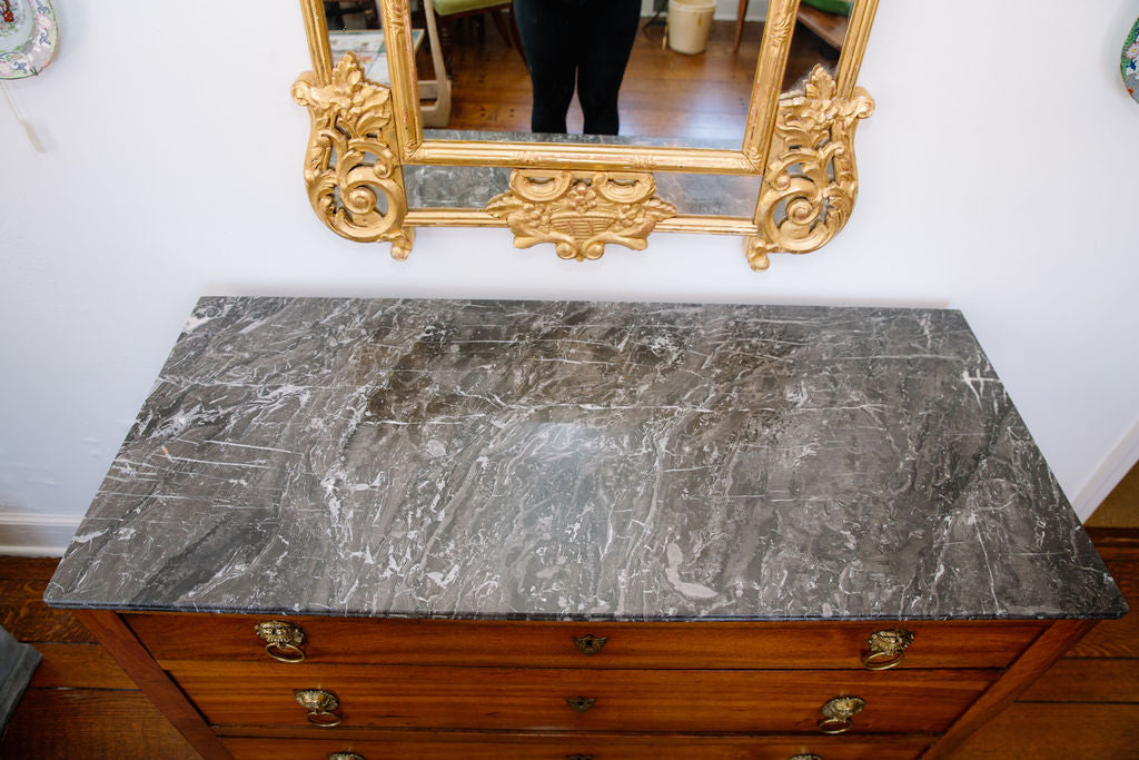 Antique French Directoire Commode with Marble Top