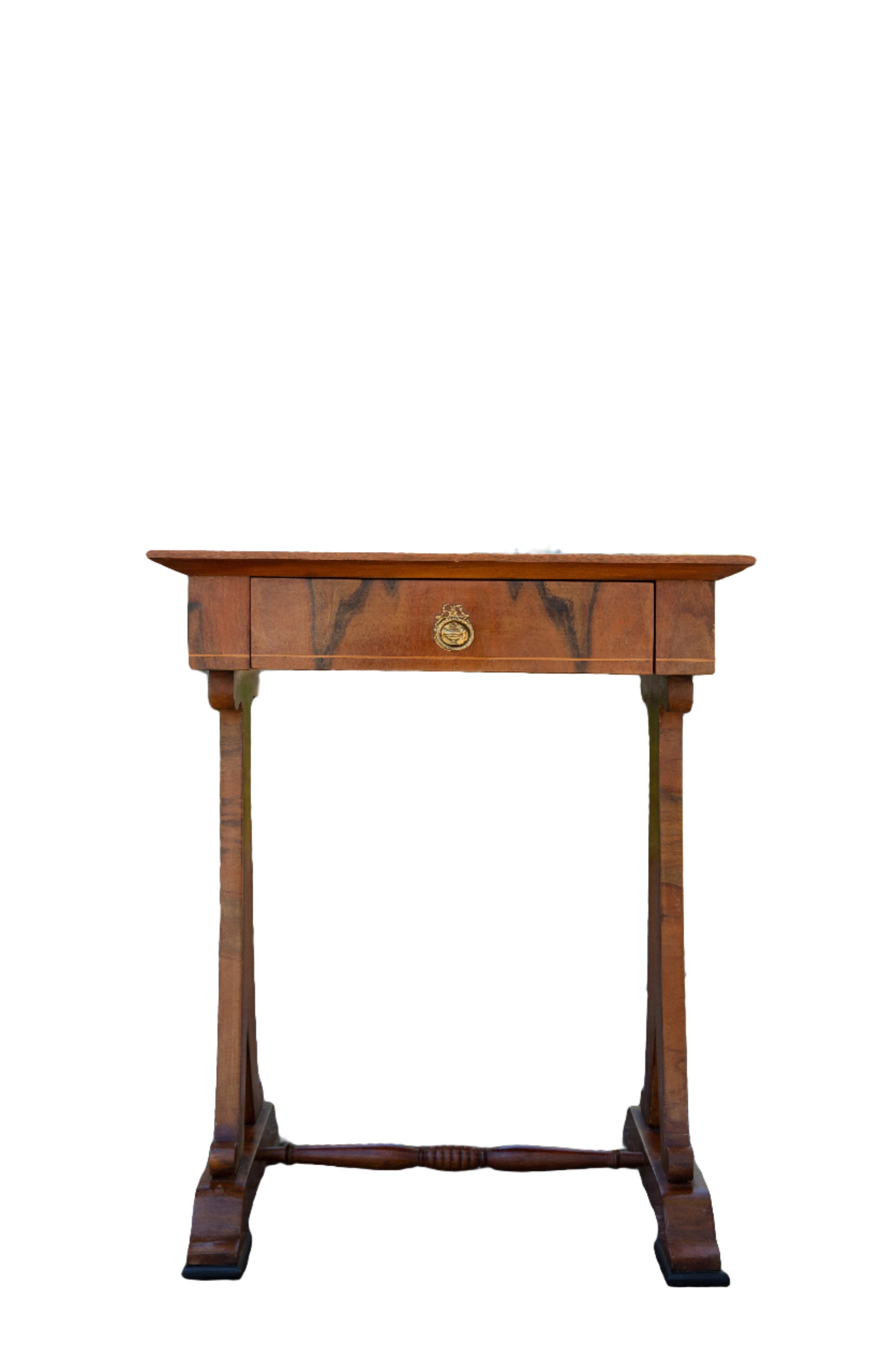 Vintage Walnut Side Table with Drawer