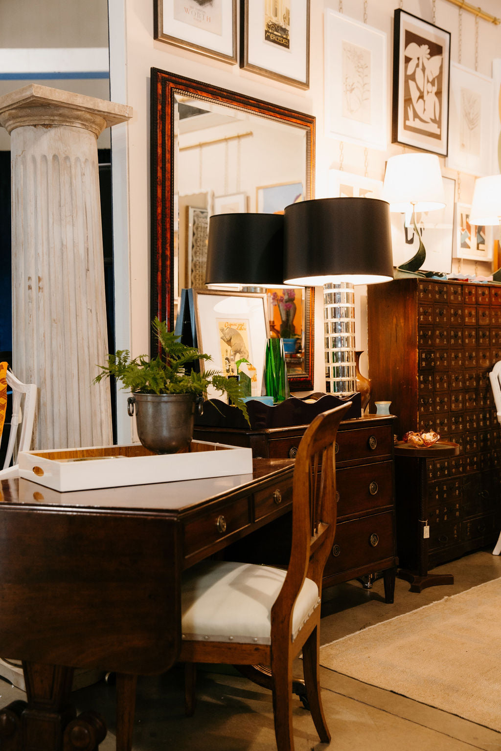 Pair of Chrome and Lucite Lamps