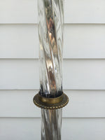 Load image into Gallery viewer, Vintage Brass and Crystal Floor Lamp with Pink Shade
