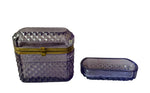 Load image into Gallery viewer, Antique French Amethyst Cut Glass Jewelry Box and Tray Set
