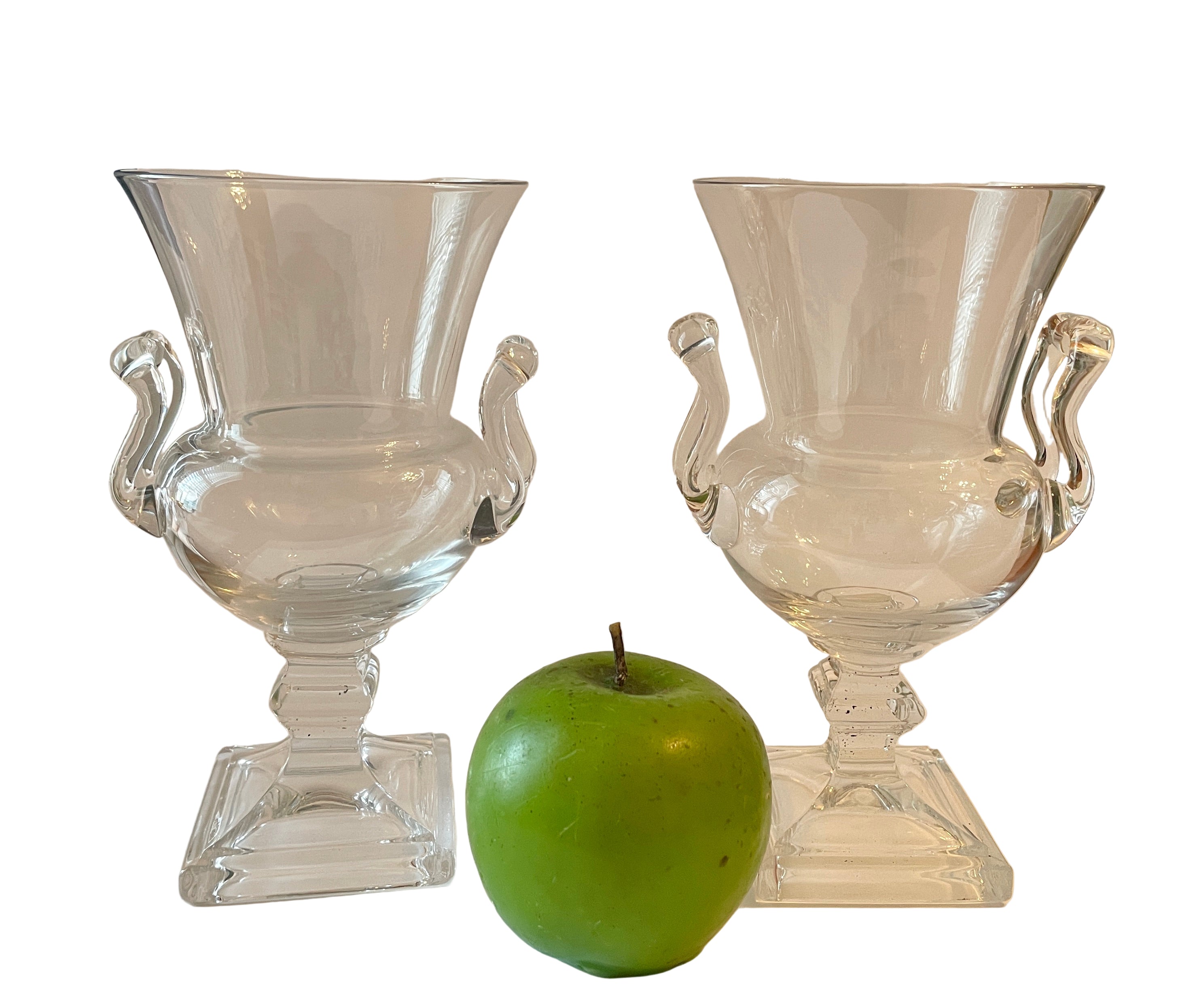 Pair of Crystal Grecian Urns