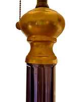 Load image into Gallery viewer, Vintage Italian Purple Glass and Brass Lamp With Shade

