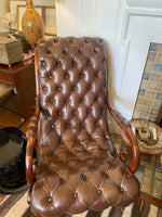 Load image into Gallery viewer, Pair of English Leather Tufted Chairs
