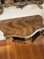 Load image into Gallery viewer, Antique Louis XV Style Silver and Gold Leaf Carved Console and Mirror
