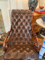 Load image into Gallery viewer, Pair of English Leather Tufted Chairs

