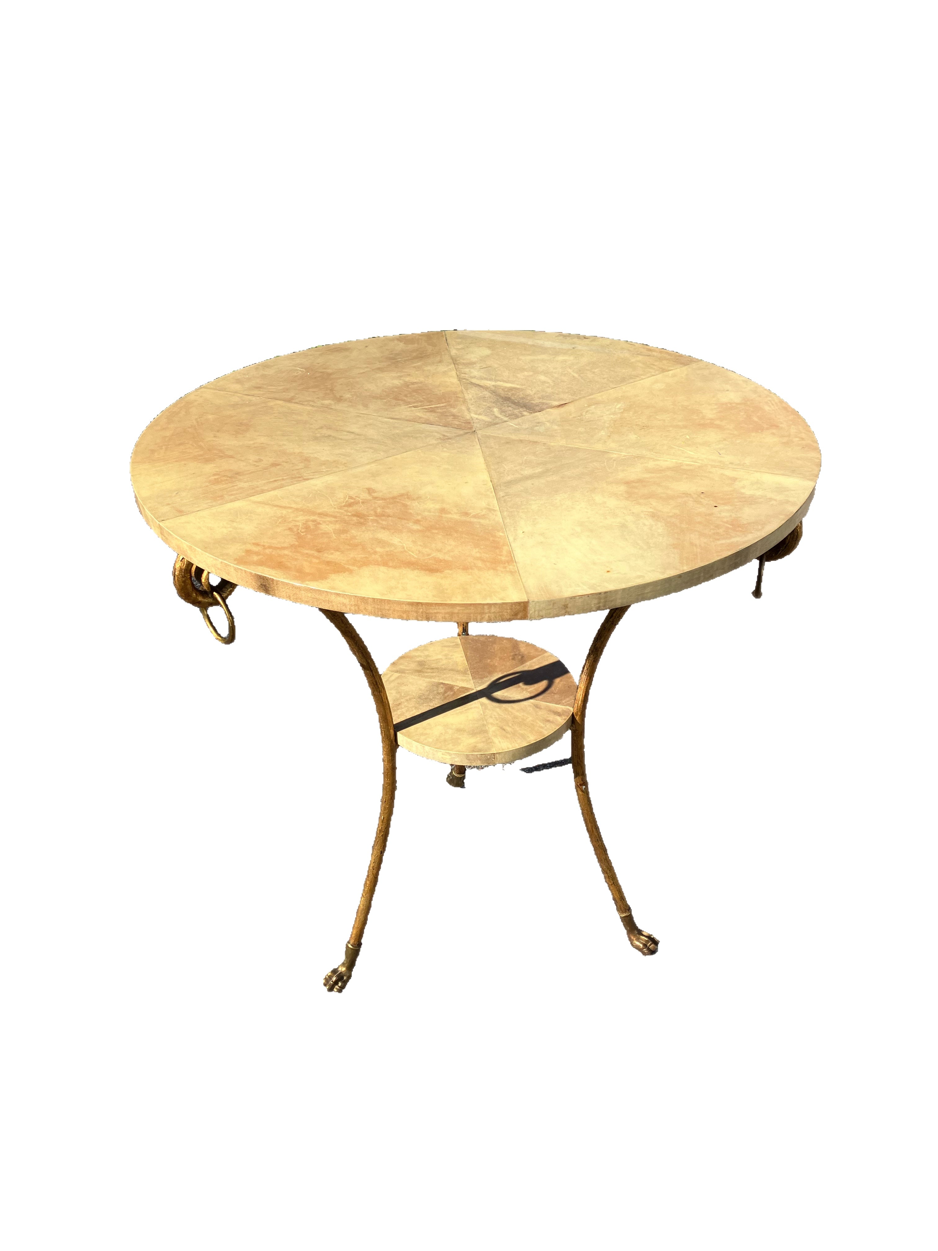 French Style Parchment Gueridon Table