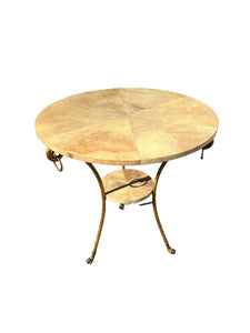 French Style Parchment Gueridon Table