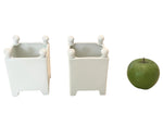 Load image into Gallery viewer, Pair of White Glazed Porcelain Cachepots
