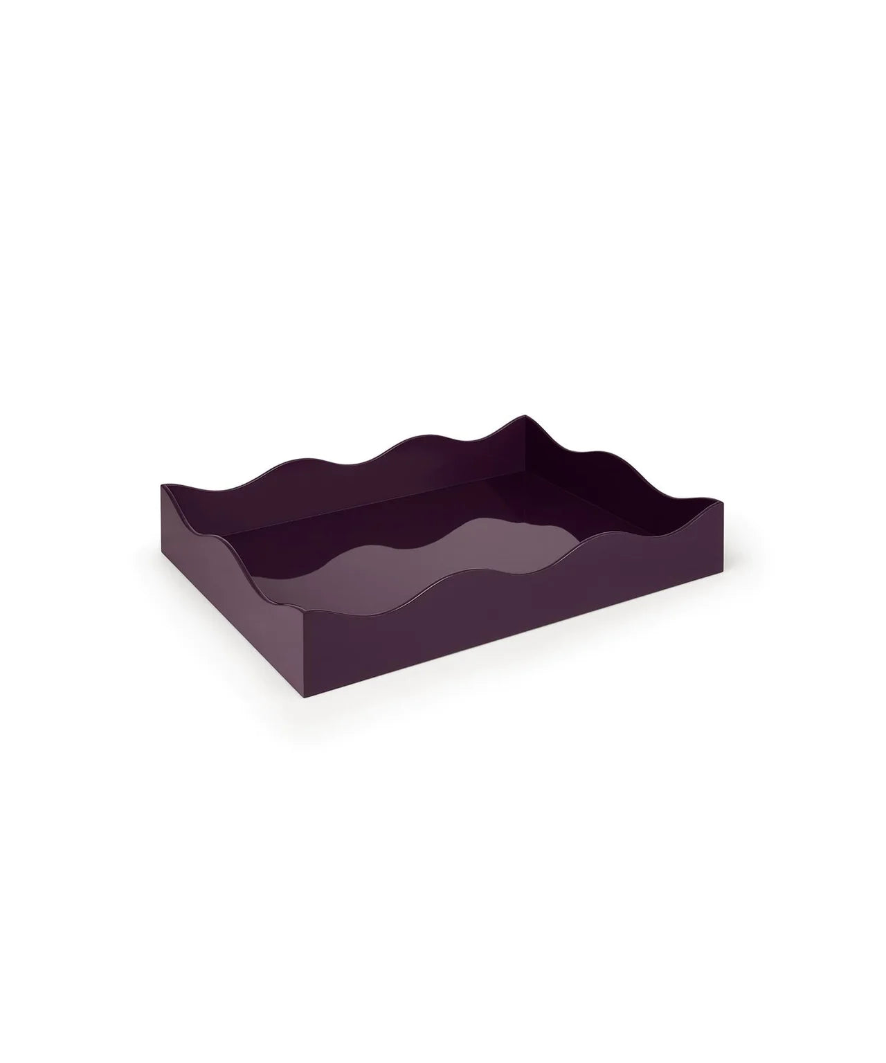 The Lacquer Company Large Belles Rives Tray in Aubergine