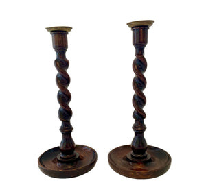 Need photos English 19th c. Barley Twist Candle Sticks Pair