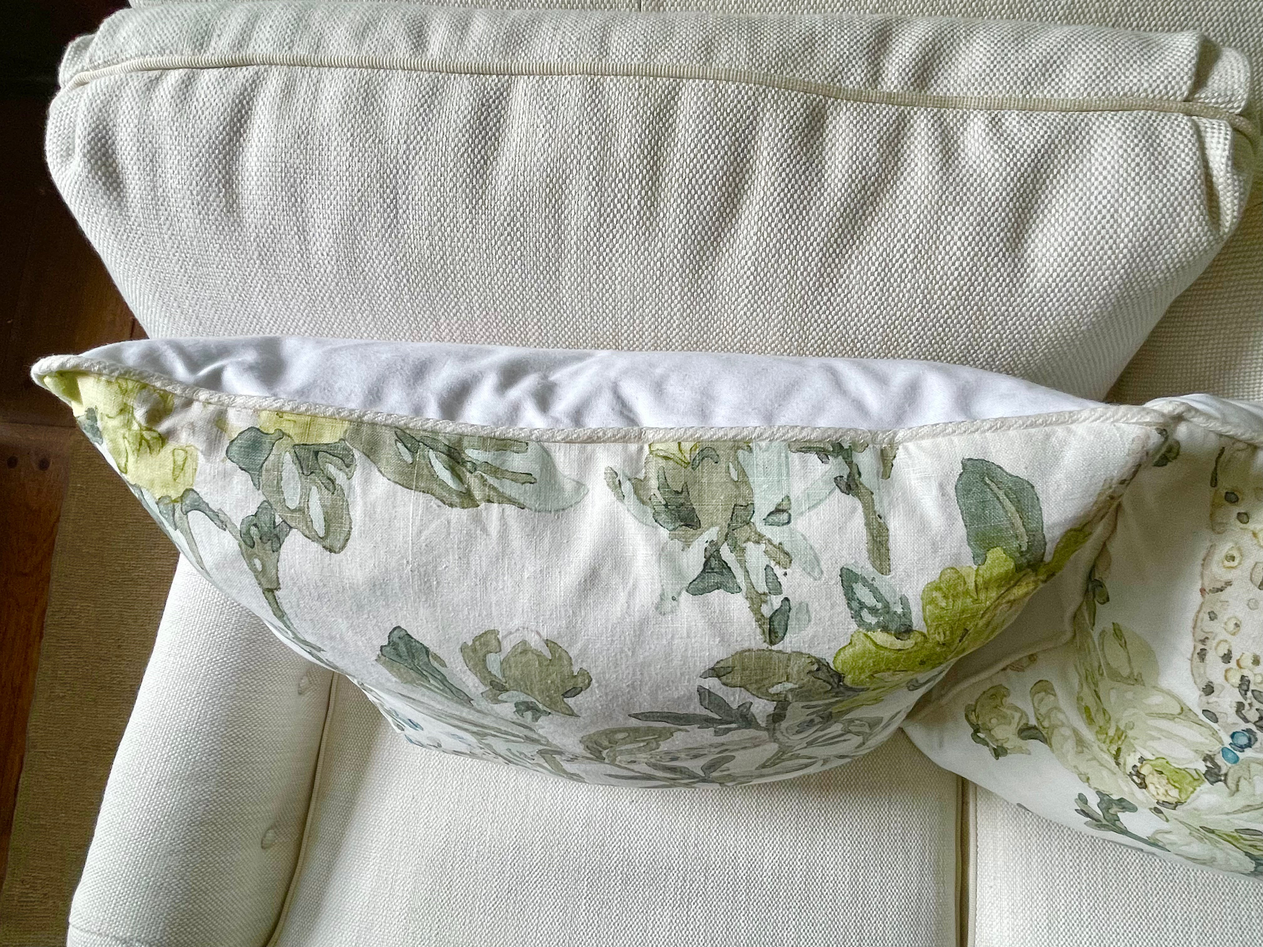 Custom Pillow in Hazelton House Magnolia Floral Fabric