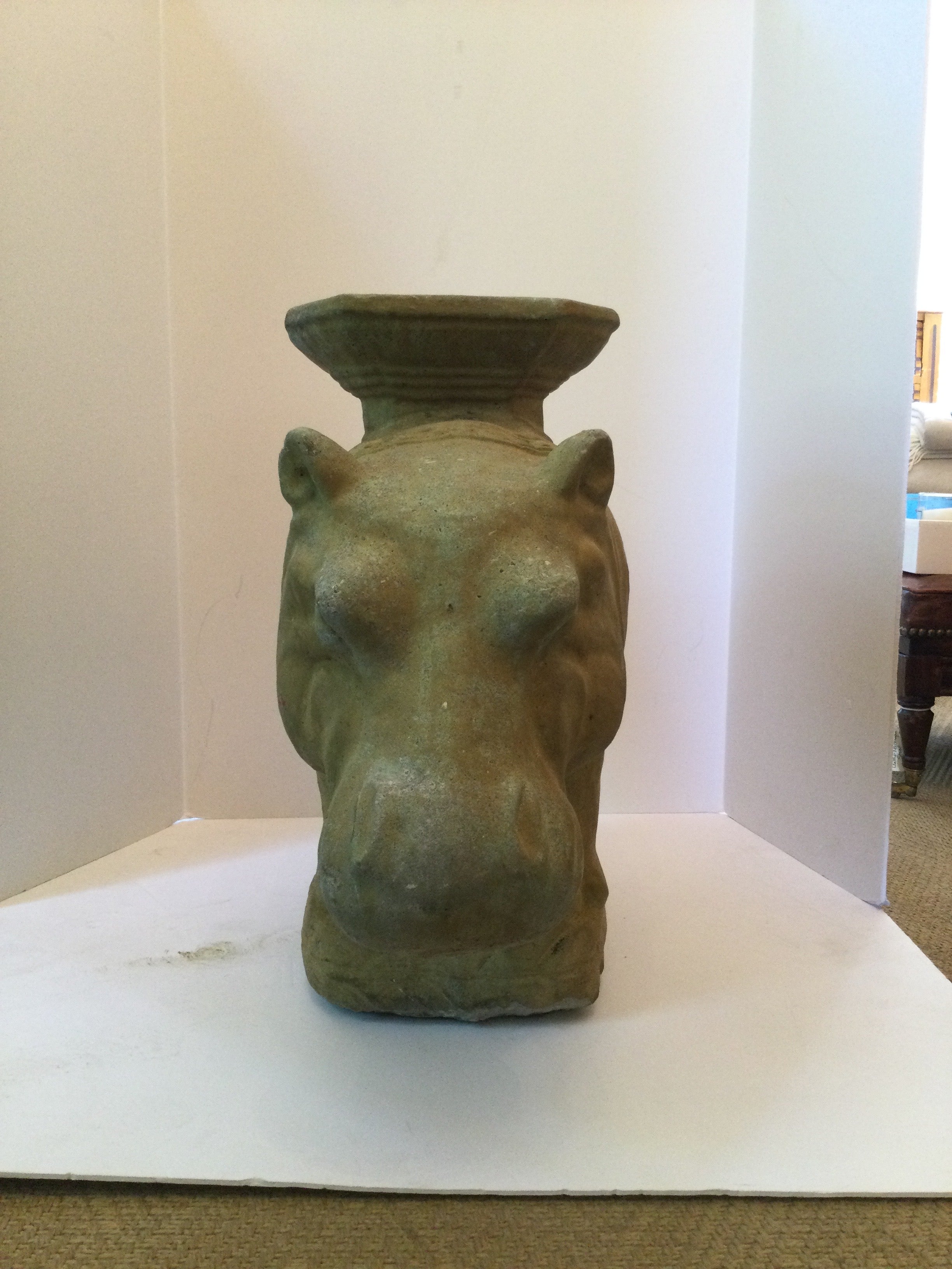 Mid-Century Concrete Hippo Garden Seat