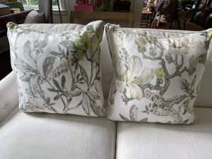 Custom Pillow in Hazelton House Magnolia Floral Fabric