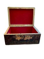 Load image into Gallery viewer, Black and Gold Lacquer Antique Cantonese Box
