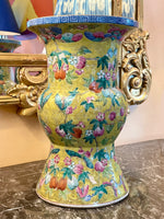 Load image into Gallery viewer, 19th Century Chinese Yellow Floral Butterfly Vase - 1860, from the collection of Mario Buatta
