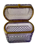 Load image into Gallery viewer, Antique French Amethyst Cut Glass Jewelry Box and Tray Set
