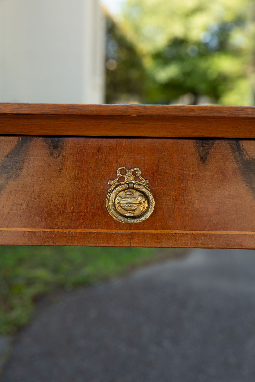 Vintage Walnut Side Table with Drawer