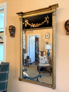 Antique French Giltwood Trumeau Mirror