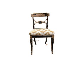 Pair Antique Wooden Chairs with Cane Seats and Custom Seat Cushions