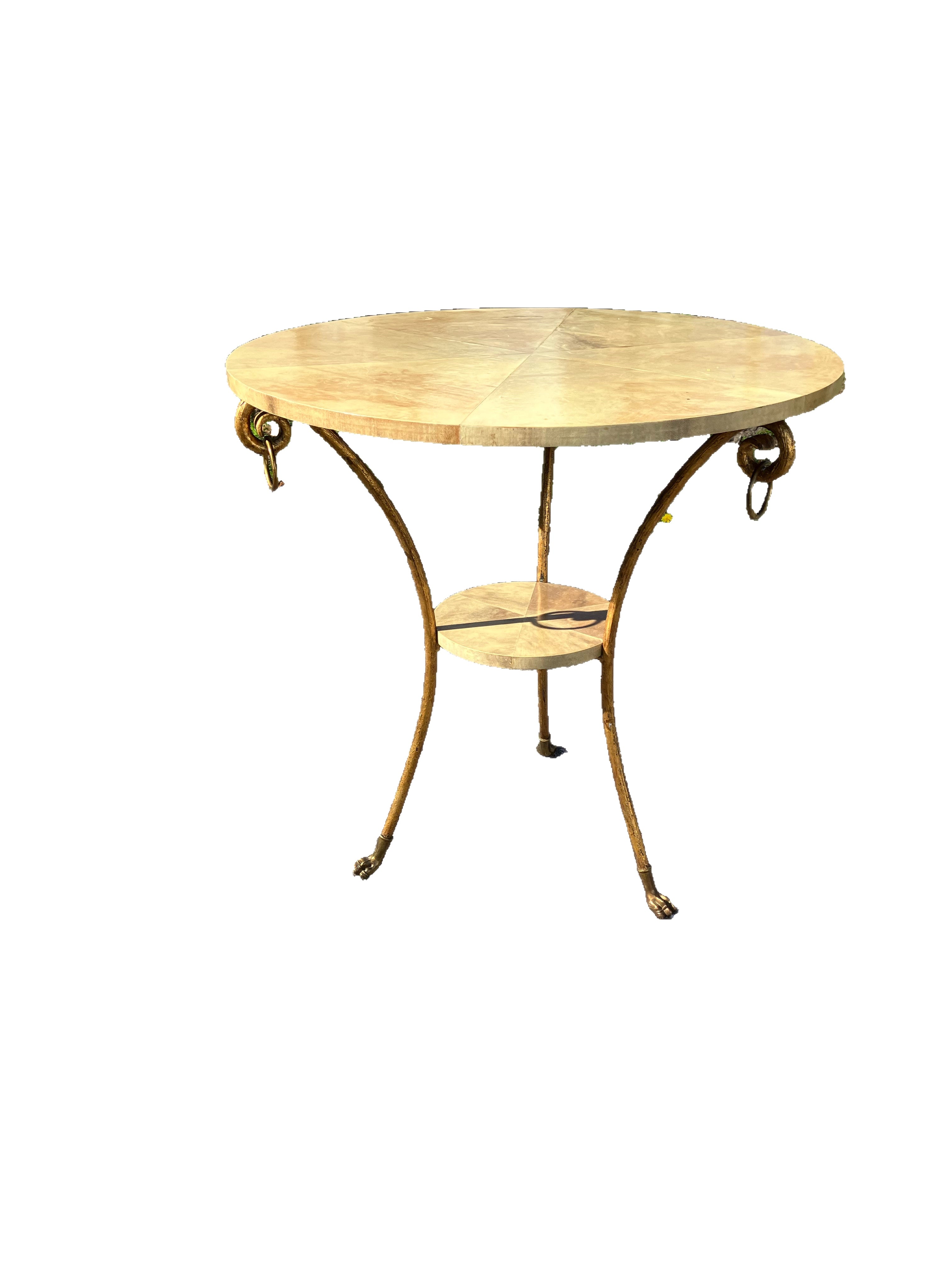 French Style Parchment Gueridon Table