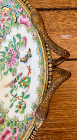 Load image into Gallery viewer, Chinese Export Rose Medallion Ormolu Mounted Bowl
