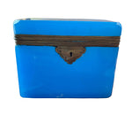 Load image into Gallery viewer, Antique French Blue Opaline Glass Box
