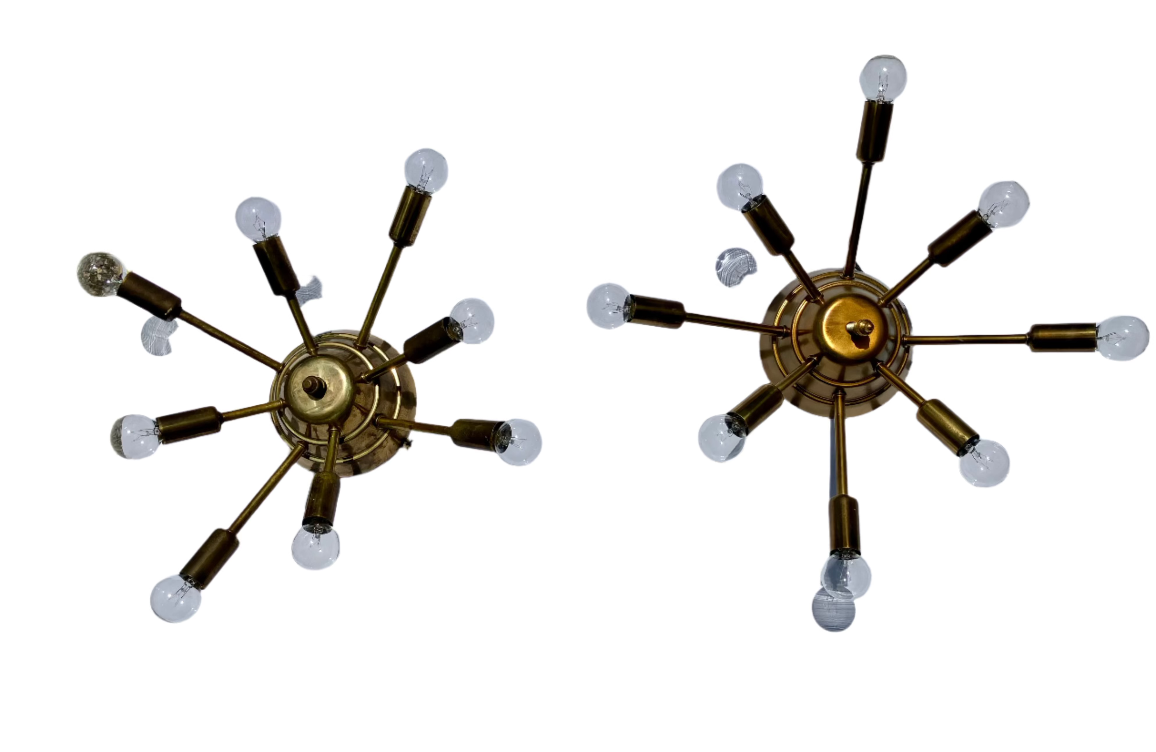 Pair of Mid-Century "Sputnik" Light Fixtures