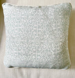 Load image into Gallery viewer, Custom Down-Filled Pillow in Raoul Patra Robin&#39;s Egg Silk/Hemp
