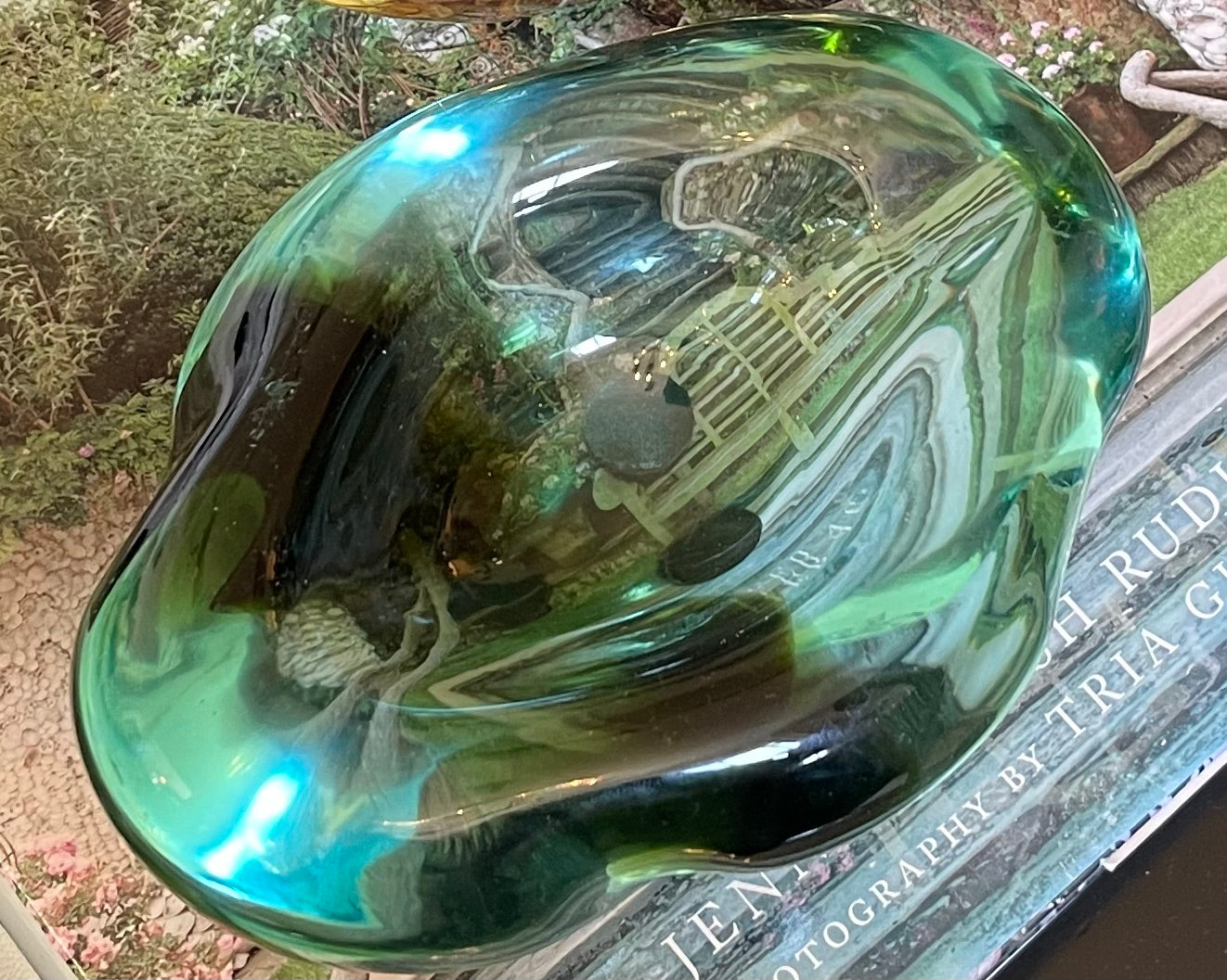 Murano Organic Form Bowl in Aqua