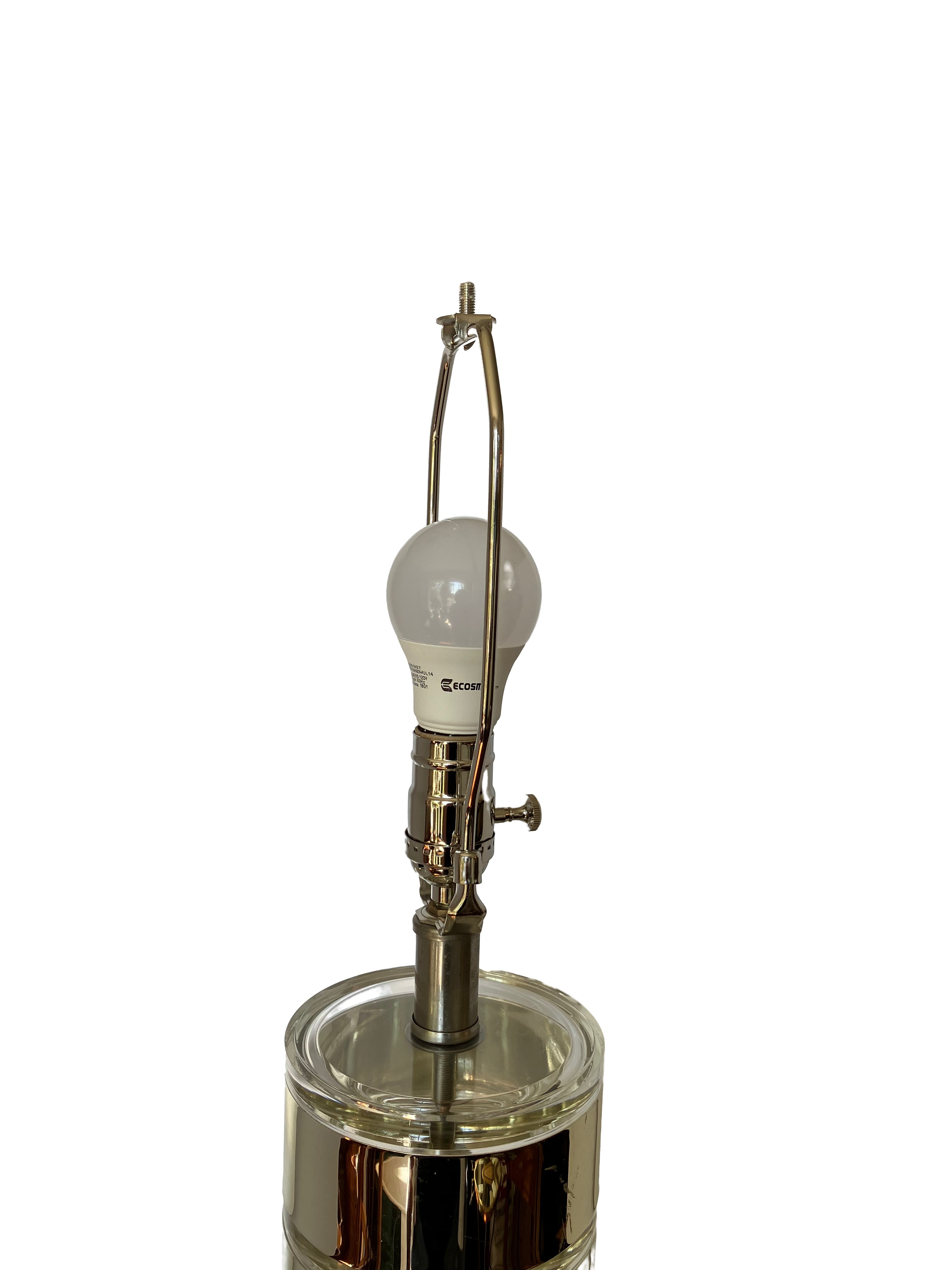 Pair Chrome and Lucite Lamps