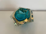 Load image into Gallery viewer, Murano Sommerso Geometric Bowl in Aqua and Acid Green
