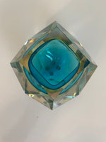 Load image into Gallery viewer, Murano Sommerso Geometric Bowl in Aqua and Acid Green
