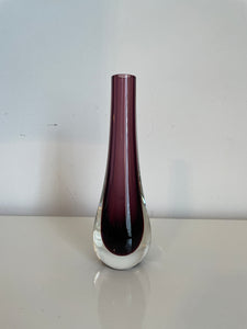 Murano Sommerso Bud Vase in Purple