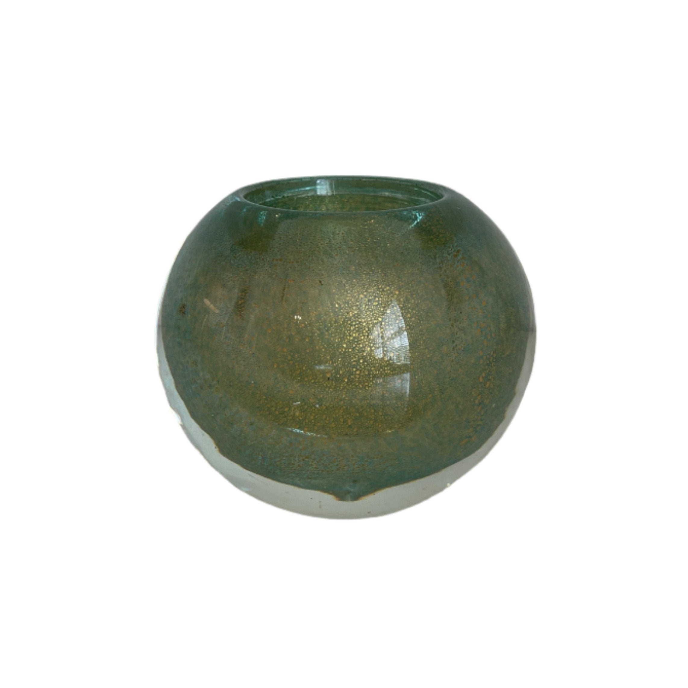 Small green and gold Murano bowl