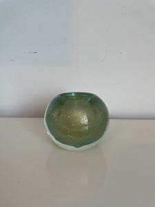 Small green and gold Murano bowl