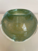 Load image into Gallery viewer, Small green and gold Murano bowl
