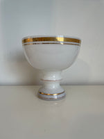 Load image into Gallery viewer, Milky White Opaline Glass Bowl with Gilded Details
