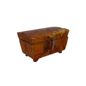 Amber Box with Hinged Lid