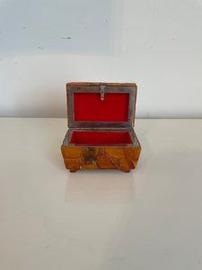 Amber Box with Hinged Lid