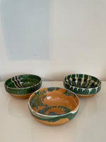 Load image into Gallery viewer, Hand-Painted Transylvanian Drip Glazed Bowls in Green
