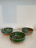 Load image into Gallery viewer, Hand-Painted Transylvanian Drip Glazed Bowls in Green
