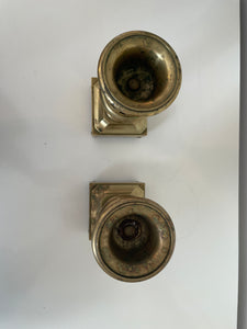 Pair of Mid Century Brass Column Candlesticks