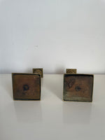 Load image into Gallery viewer, Pair of Mid Century Brass Column Candlesticks
